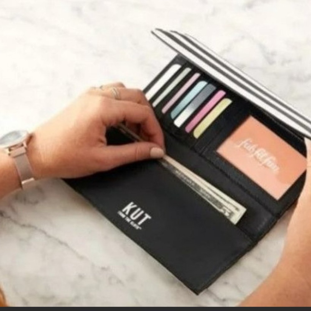 KUT from the kloth White & Black striped Wallet EUC - Picture 2 of 15